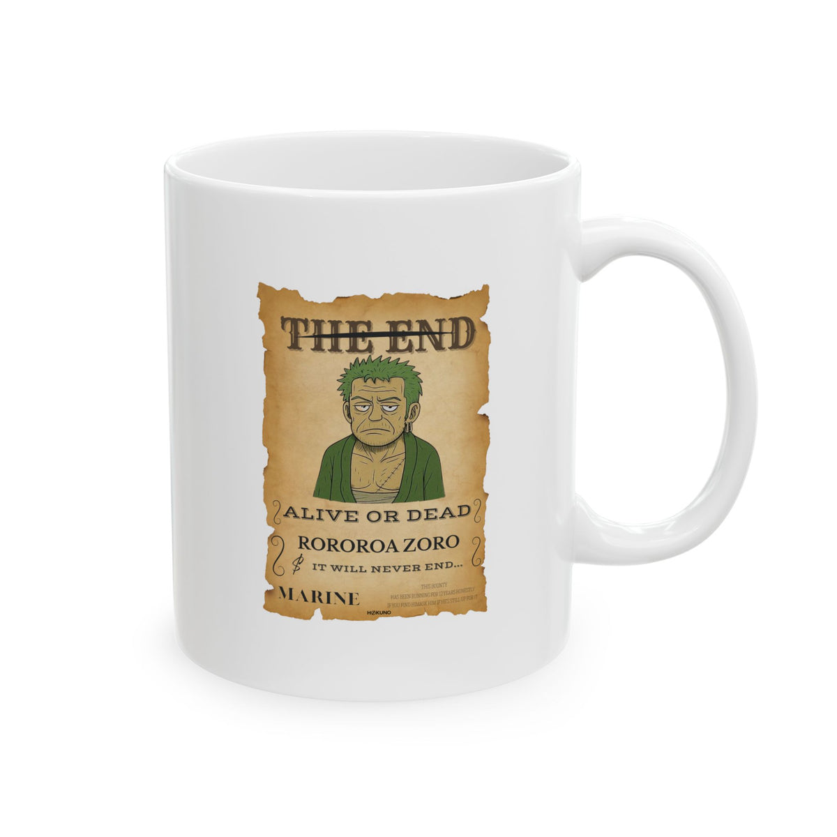 Rororoa Zoro • Wanted Poster Mug — vue 5