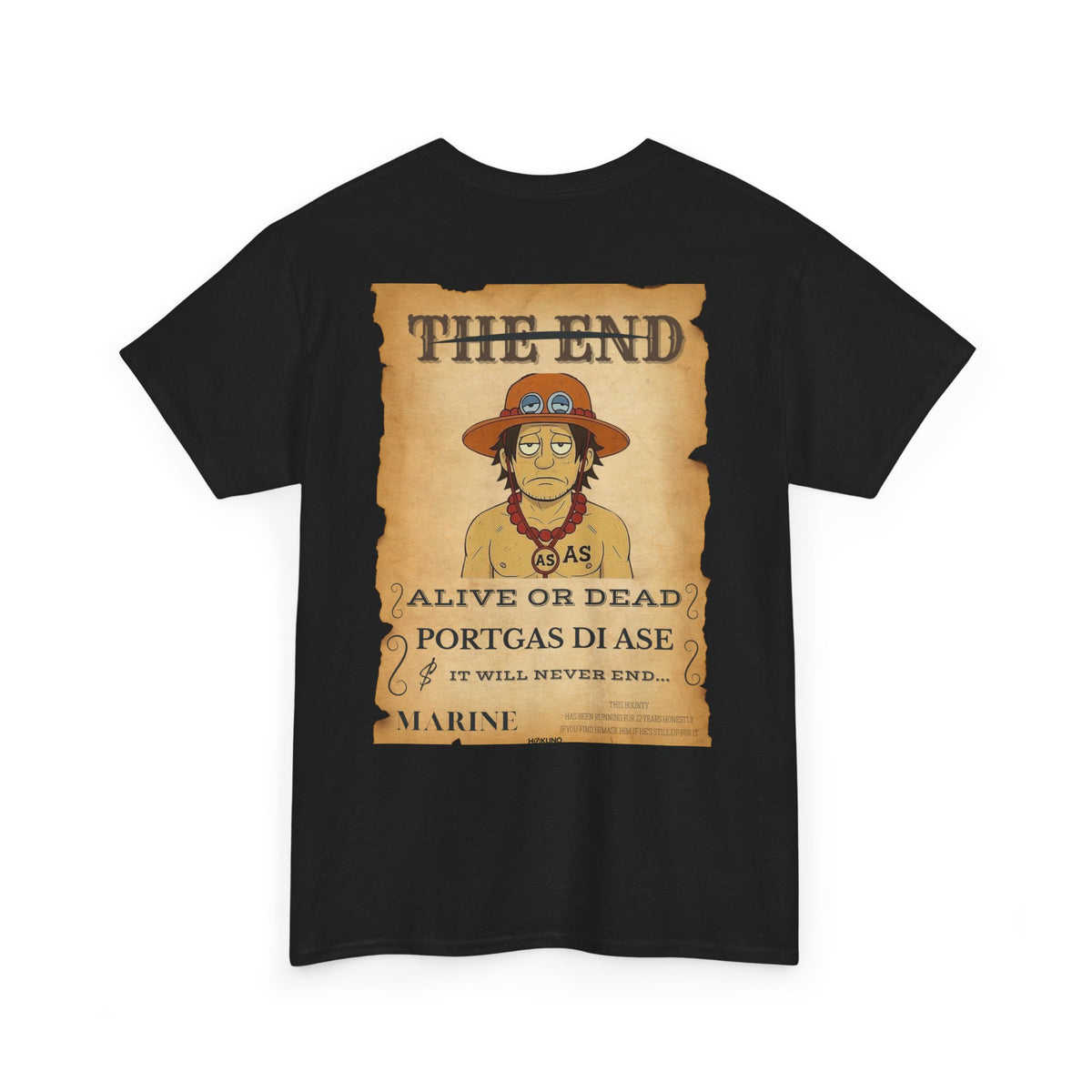Portgas Di Ase • Wanted Poster Black Tee — vue 2