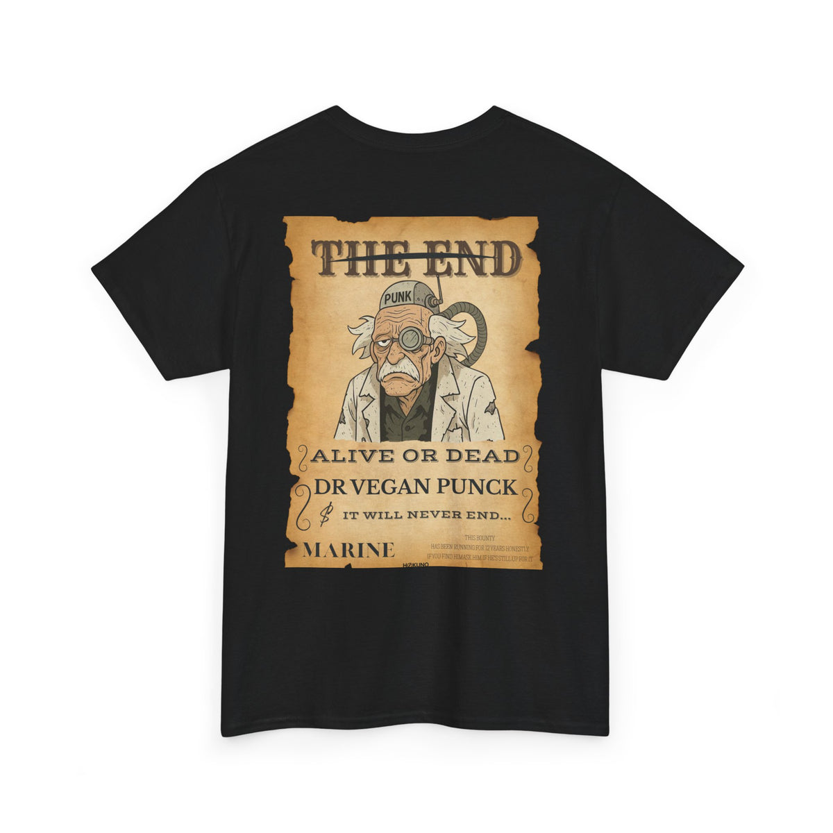 Dr Vegan Punck • Wanted Poster Black Tee — vue 2